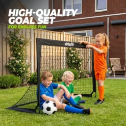 VirtuFit Pop-Up Voetbaldoelen Set - Voetbalgoals - 120 x 90 cm - Zwart