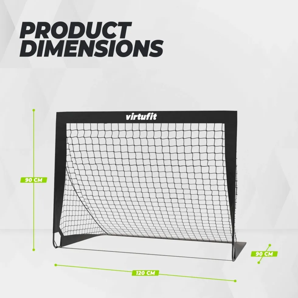 VirtuFit Pop-Up Voetbaldoelen Set - Voetbalgoals - 120 x 90 cm - Zwart
