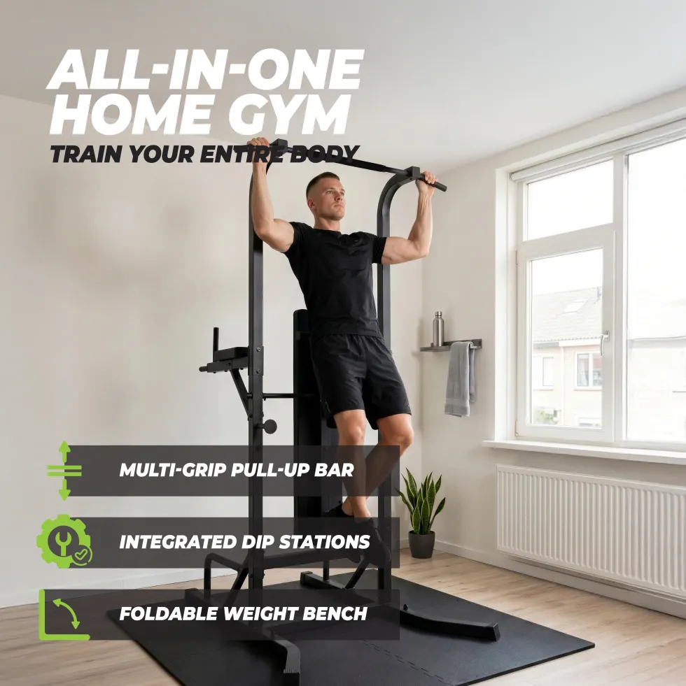 Virtufit Power Tower Deluxe met Fitnessbank