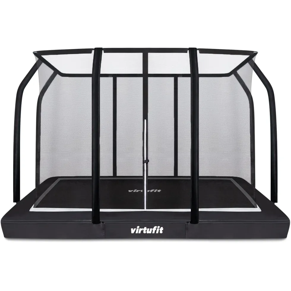 VirtuFit Premium Inground Trampoline met Veiligheidsnet - Zwart - 244 x 366 cm