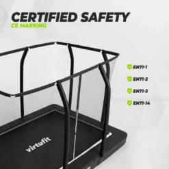 VirtuFit Premium Inground Trampoline met Veiligheidsnet - Zwart - 244 x 366 cm