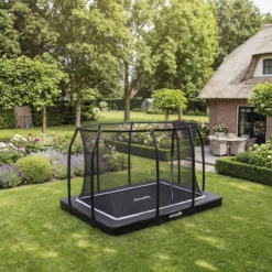 VirtuFit Premium Inground Trampoline met Veiligheidsnet - Zwart - 183 x 274 cm