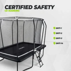 VirtuFit Premium Rechthoekige Trampoline met Veiligheidsnet - Zwart - 183 x 274 cm - Gratis trap