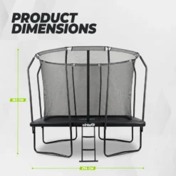 VirtuFit Premium Rechthoekige Trampoline met Veiligheidsnet - Zwart - 183 x 274 cm - Gratis trap