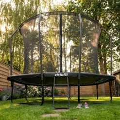 VirtuFit Premium Rechthoekige Trampoline met Veiligheidsnet - Zwart - 244 x 366 cm - Gratis trap