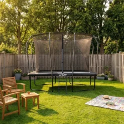 VirtuFit Premium Rechthoekige Trampoline met Veiligheidsnet - Zwart - 213 x 305 cm - Gratis trap