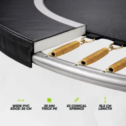 VirtuFit Premium Rechthoekige Trampoline met Veiligheidsnet - Zwart - 213 x 305 cm - Gratis trap