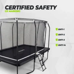 VirtuFit Premium Rechthoekige Trampoline met Veiligheidsnet - Zwart - 213 x 305 cm - Gratis trap