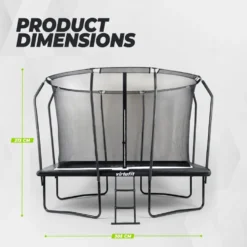 VirtuFit Premium Rechthoekige Trampoline met Veiligheidsnet - Zwart - 213 x 305 cm - Gratis trap