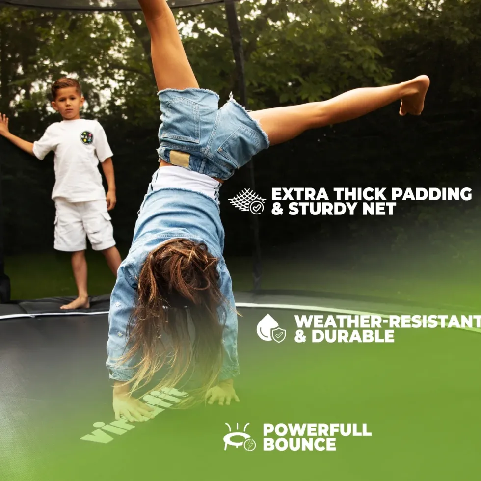 VirtuFit Premium Trampoline met Veiligheidsnet - Zwart - 366 cm