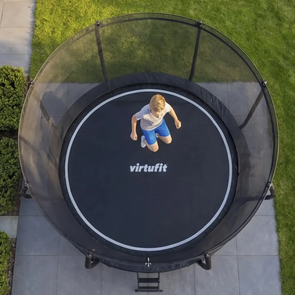 VirtuFit Premium Trampoline met Veiligheidsnet - Zwart - 366 cm