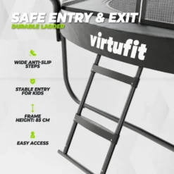 VirtuFit Premium Trampoline met Veiligheidsnet - Zwart - 366 cm
