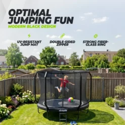 VirtuFit Premium Trampoline met Veiligheidsnet - Zwart - 305 cm