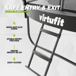 VirtuFit Premium Trampoline met Veiligheidsnet - Zwart - 251 cm