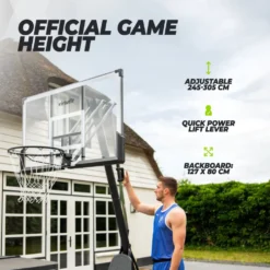 VirtuFit Premium Verstelbare Basketbalpaal - 245 tot 305 cm
