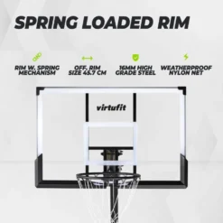 VirtuFit Premium Verstelbare Basketbalpaal - 245 tot 305 cm
