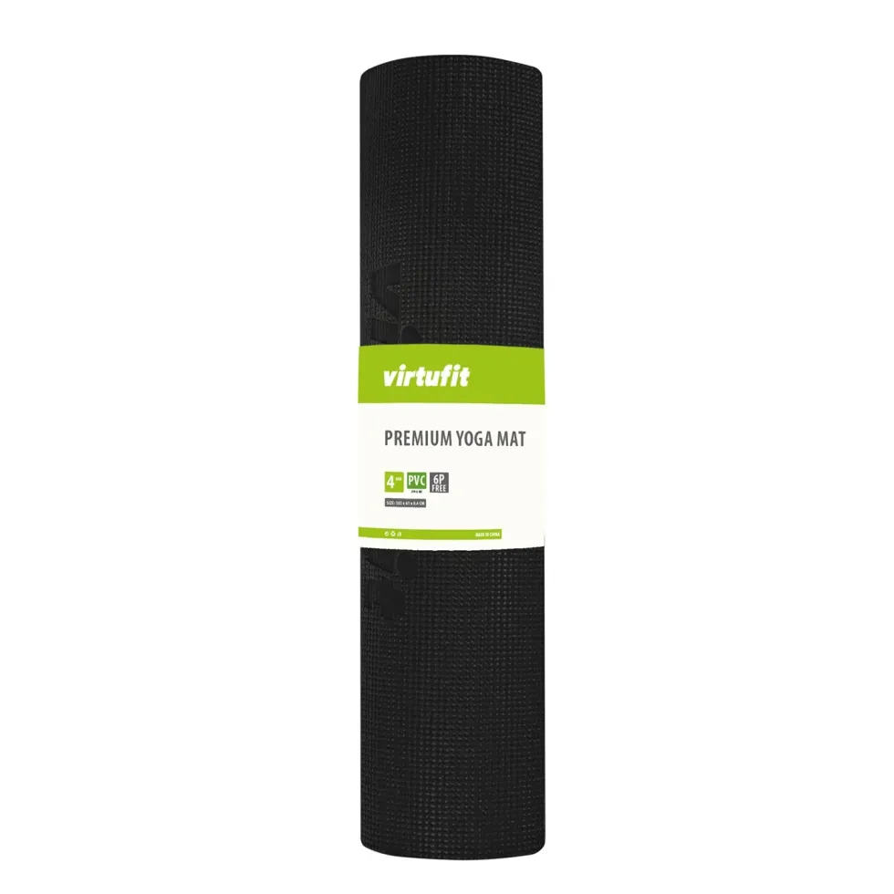 VirtuFit Premium Yogamat - 183 x 61 x 0,4 cm - Onyx Black Mandala