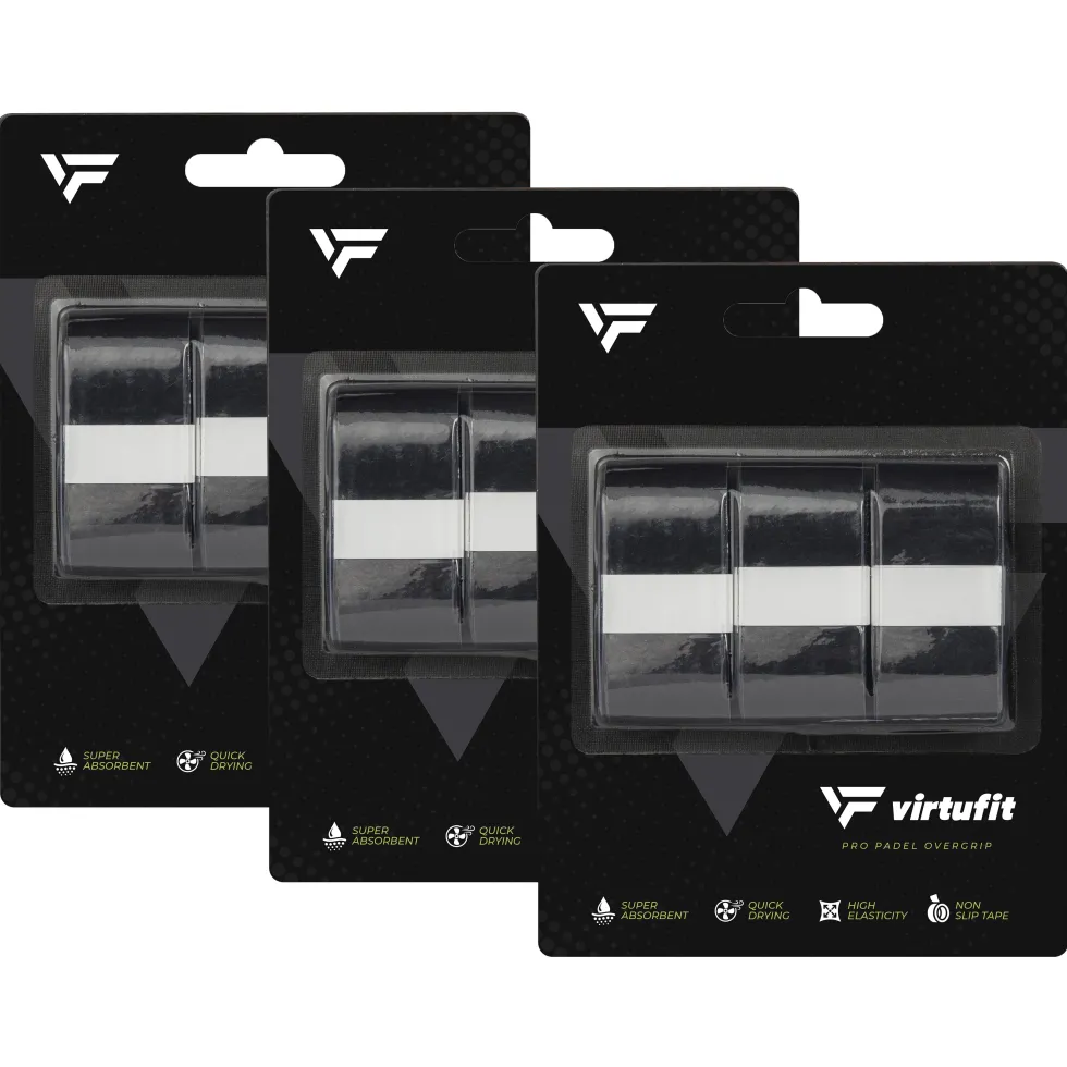 VirtuFit Pro Padel Overgrip - Zwart - 9 Stuks