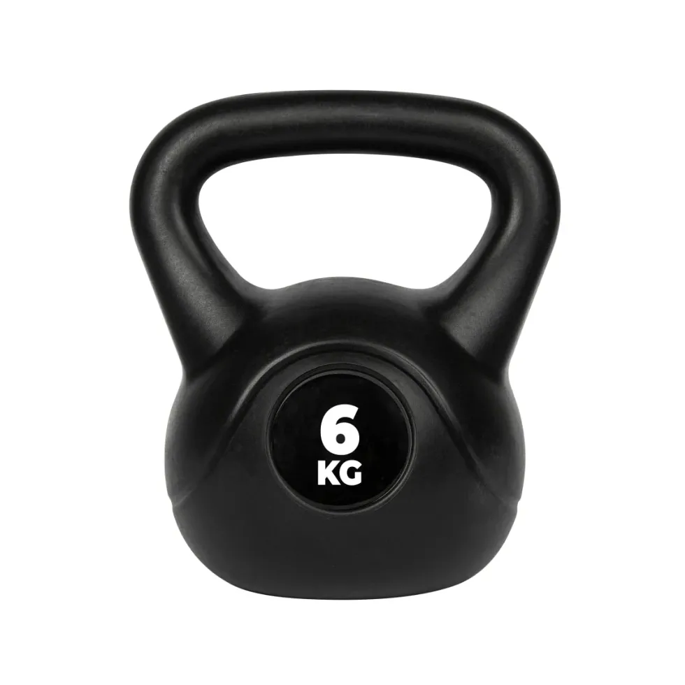 VirtuFit PVC Kettlebell - 6 kg - Zwart