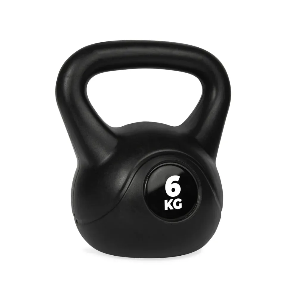 VirtuFit PVC Kettlebell - 6 kg - Zwart