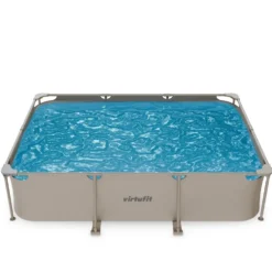 VirtuFit Rechthoekig Zwembad - 300 x 210 x 66 cm - Beige - Inclusief Filterpomp