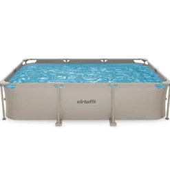 VirtuFit Rechthoekig Zwembad - 300 x 210 x 66 cm - Beige - Inclusief Filterpomp