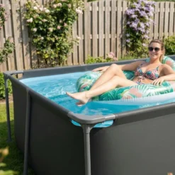 VirtuFit Rechthoekig Zwembad - 260 x 180 x 66 cm - Antraciet