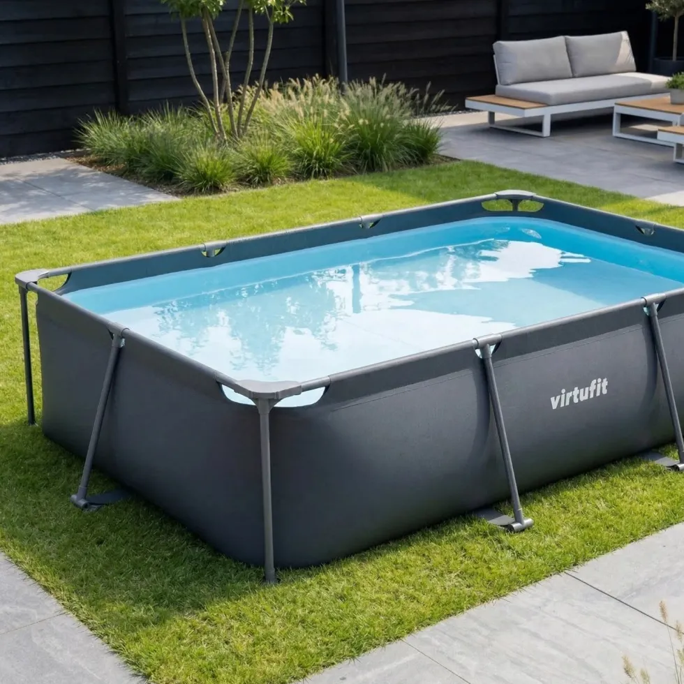 VirtuFit Rechthoekig Zwembad - 300 x 210 x 66 cm - Antraciet