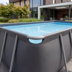 VirtuFit Rechthoekig Zwembad 400 x 200 x 122 cm - Antraciet - Compleet Pakket