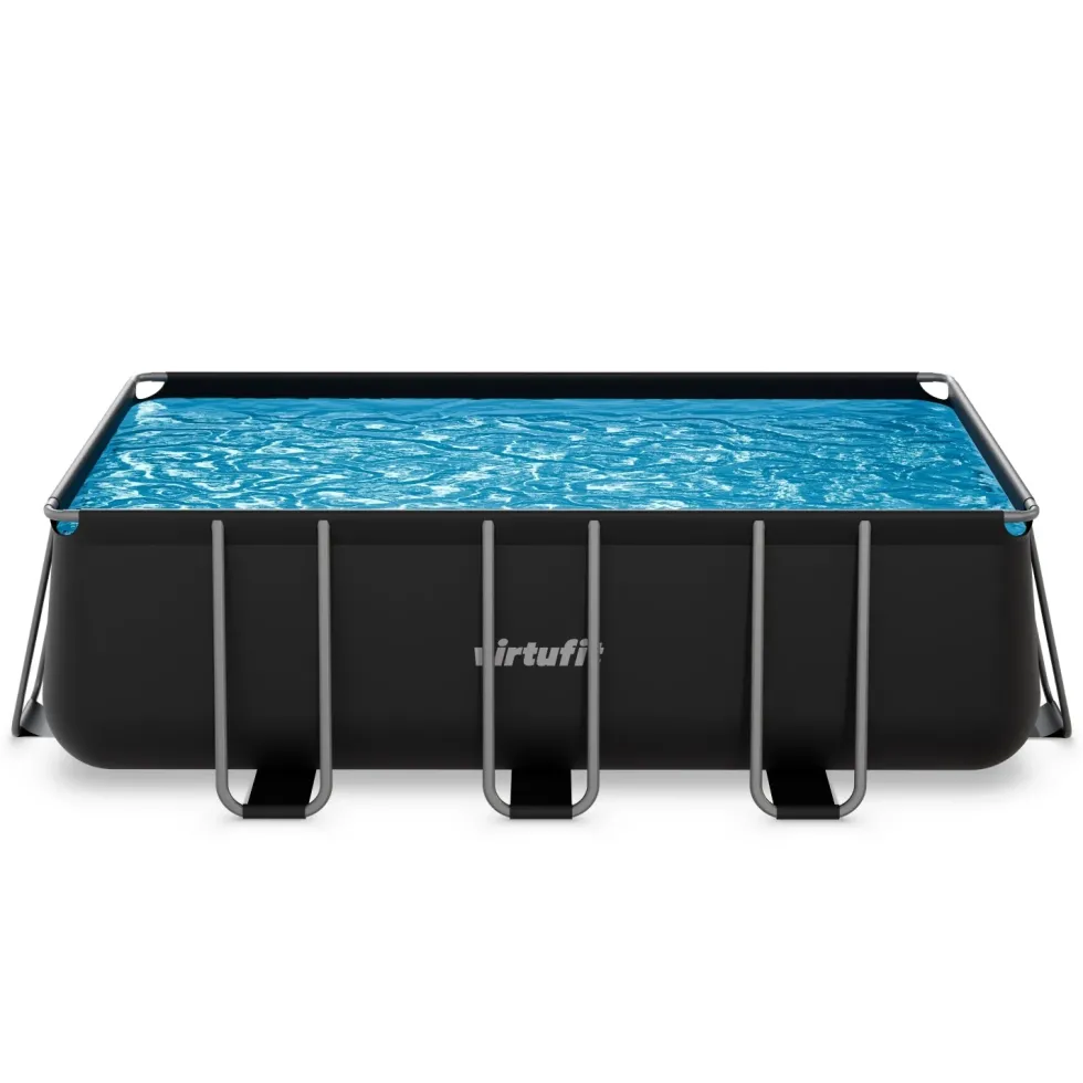 VirtuFit Rechthoekig Zwembad 400 x 200 x 122 cm - Antraciet - Compleet Pakket