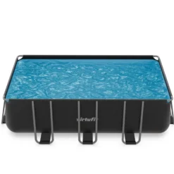 VirtuFit Rechthoekig Zwembad 400 x 200 x 122 cm - Antraciet - Compleet Pakket