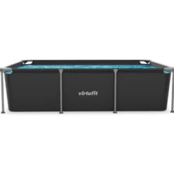 VirtuFit Rechthoekig Zwembad - 260 x 180 x 66 cm - Antraciet - Compleet Pakket