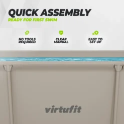 VirtuFit Rechthoekig Zwembad - 260 x 180 x 66 cm - Beige