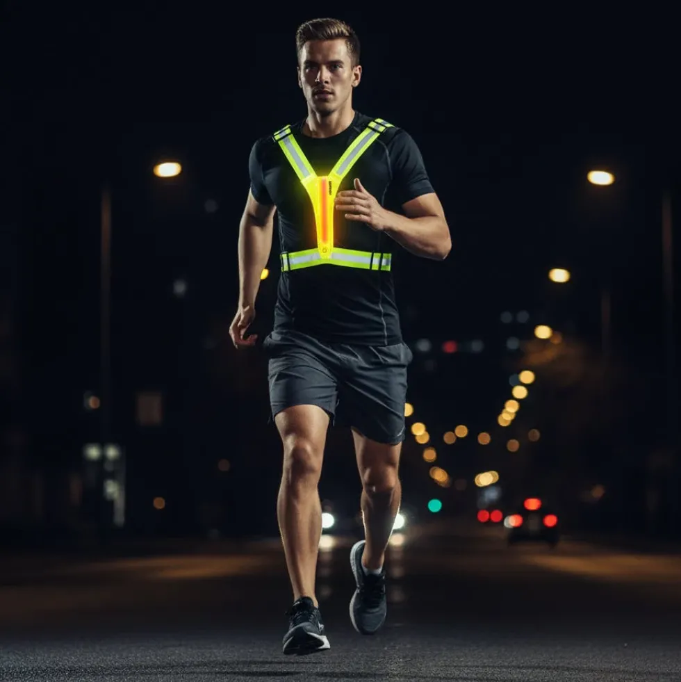 VirtuFit Reflecterend Veiligheidsvest met LED - Verlicht Hardloopvest