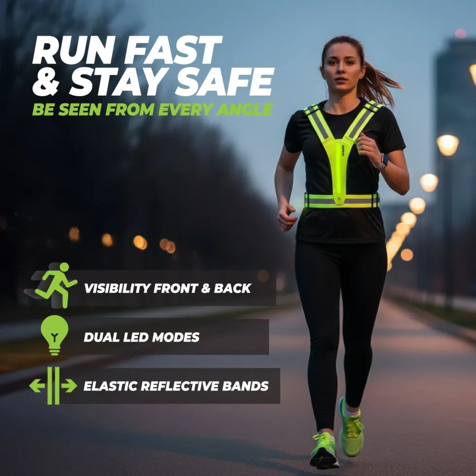 VirtuFit Reflecterend Veiligheidsvest met LED - Verlicht Hardloopvest