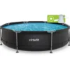 VirtuFit Rond Zwembad - Ø305 x 76 cm - Antraciet - Inclusief Filterpomp