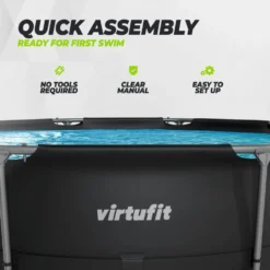 VirtuFit Rond Zwembad - Ø305 x 76 cm - Antraciet - Inclusief Filterpomp