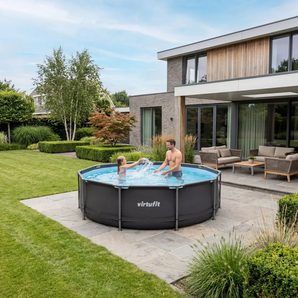 VirtuFit Rond Zwembad - Ø244 x 76 cm - Antraciet