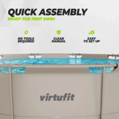 VirtuFit Rond Zwembad - Ø366 x 100 cm - Beige - Inclusief Filterpomp - Tweedekans