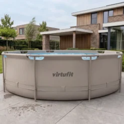 VirtuFit Rond Zwembad - Ø366 x 100 cm - Beige - Inclusief Filterpomp - Tweedekans