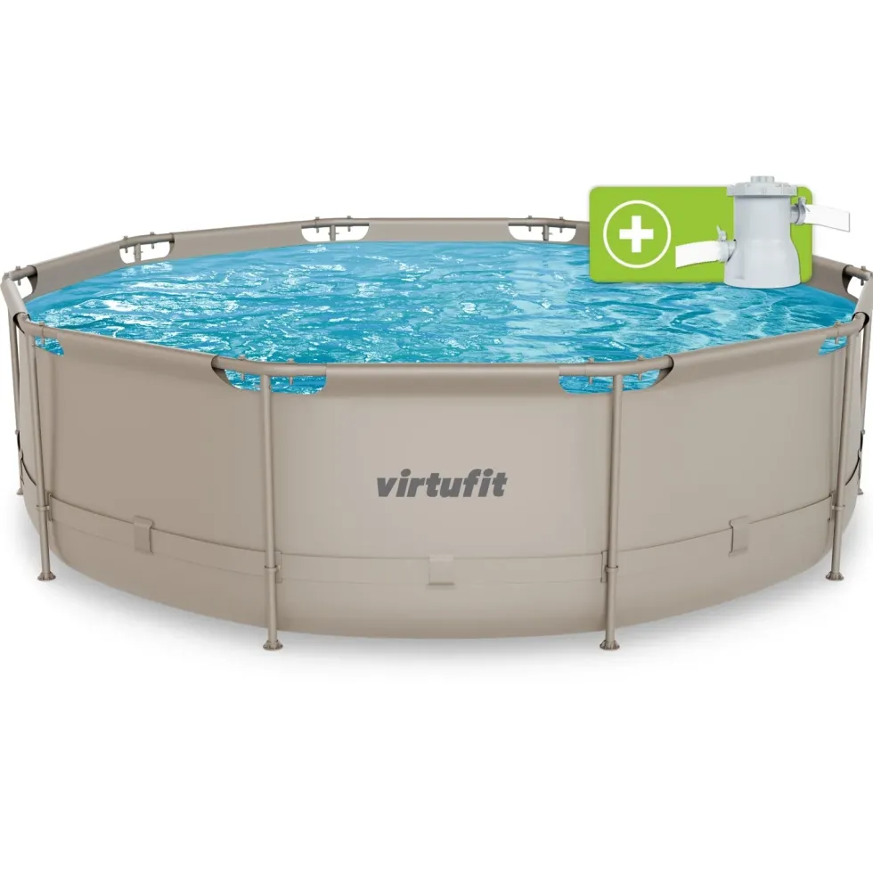 VirtuFit Rond Zwembad - Ø366 x 100 cm - Beige - Inclusief Filterpomp