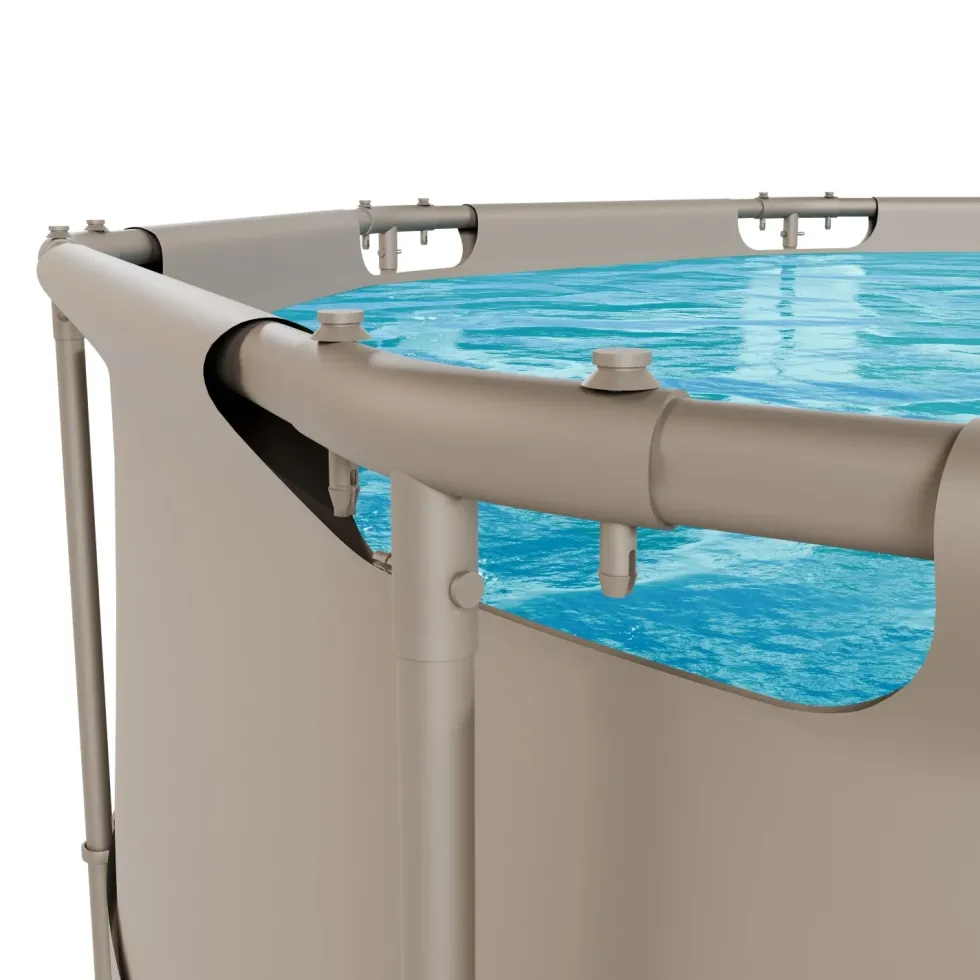 VirtuFit Rond Zwembad - Ø366 x 100 cm - Beige - Inclusief Filterpomp