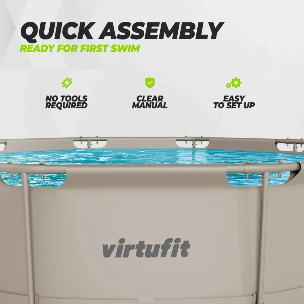 VirtuFit Rond Zwembad - Ø366 x 100 cm - Beige
