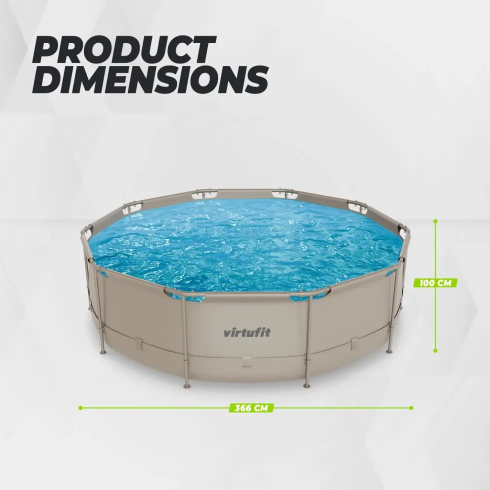 VirtuFit Rond Zwembad - Ø366 x 100 cm - Beige