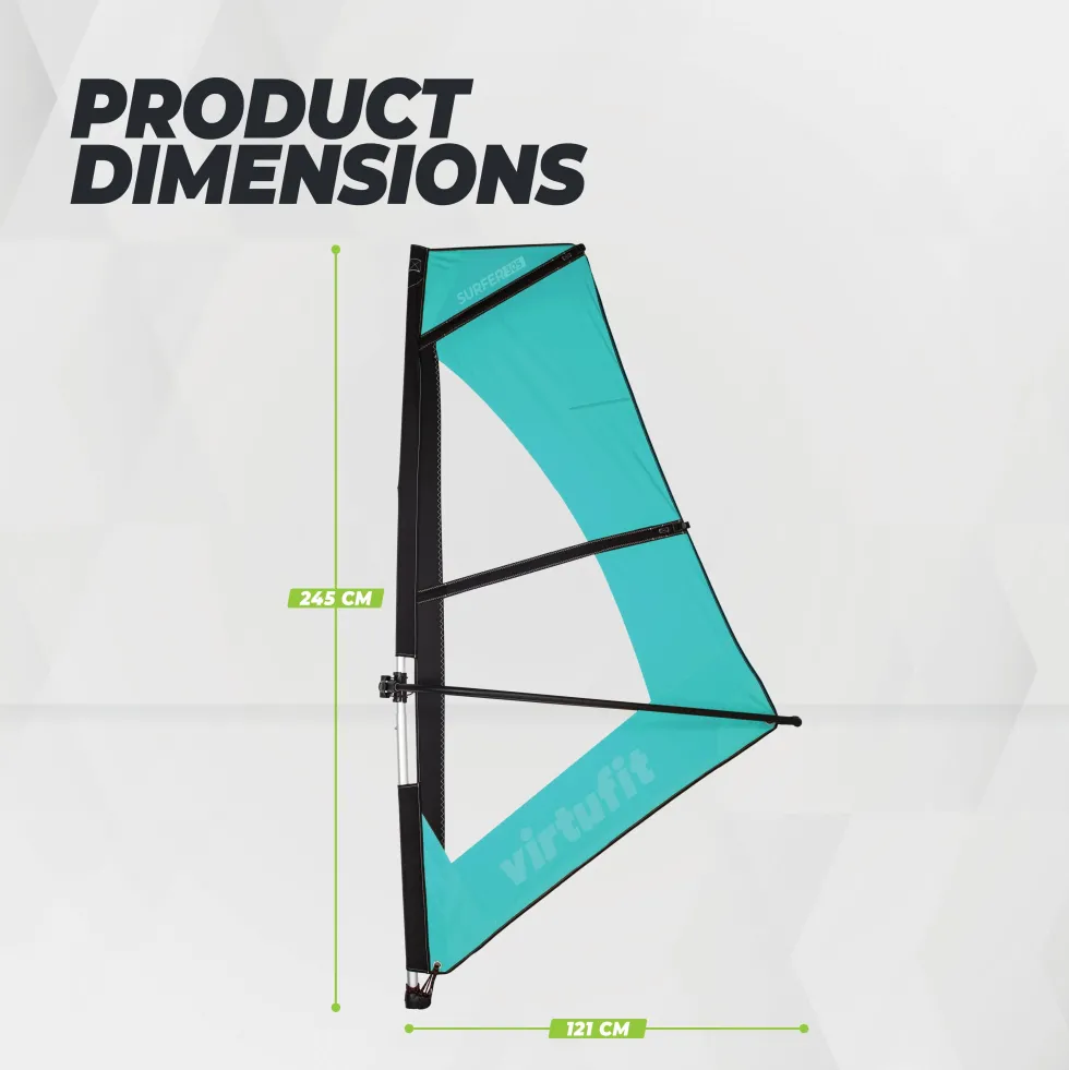 Virtufit Supboard Surfer 305 - Turquoise - Inclusief Windzeil en accessoires