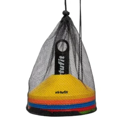 VirtuFit Trainingshoedjes met houder - Pionnen - 50 Stuks - Incl. draagnet