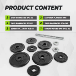 VirtuFit Verstelbare Dumbbellset Pro - Halterset - Gietijzer - 1 x 15 kg