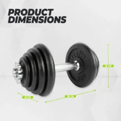 VirtuFit Verstelbare Dumbbellset Pro - Halterset - Gietijzer - 1 x 15 kg