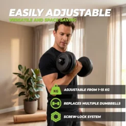 VirtuFit Verstelbare Dumbbell - Vinyl - 15 kg