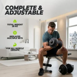 VirtuFit Verstelbare Dumbbell Set - Vinyl - 2 x 14 kg